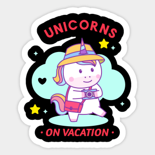 Unicorns On Vacation | Cute Baby Sticker